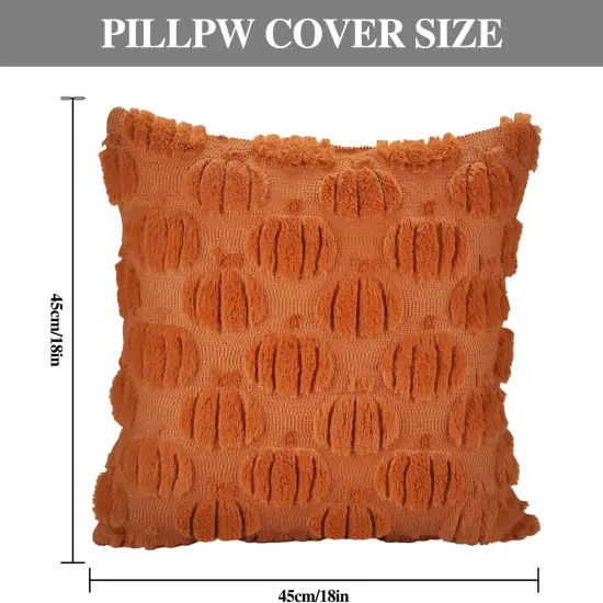 Set of 2 Fall Pumpkin Pillow Covers 18x18inch {2}