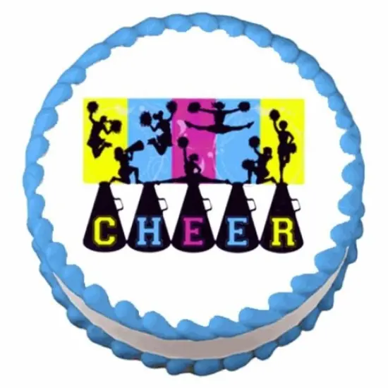 6" Round ~ Cheerleading Birthday ~ Edible Cake/Cupcake Topper!!! {1}