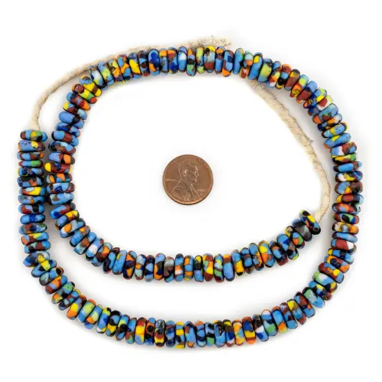 The Bead Chest Mottled Medley Rondelle Recycled Glass Beads {2}