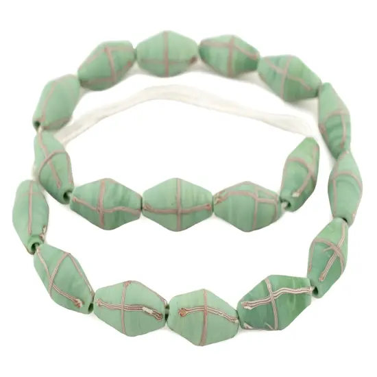 The Bead Chest Java French Cross Beads: Indonesian Glass Trade Beads for DIY Jewelry Making (Pistachio Green) {3}