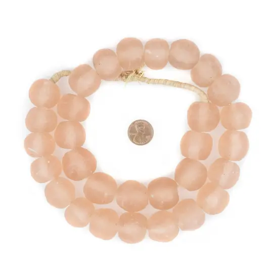 Jumbo Recycled Glass Beads, 21&ndash;25mm &ndash; African Sea Glass for Wall Hangings, Coffee Table Decor, Shelf Styling, and Home Accents &ndash; (Pink) &ndash; The Bead Chest {2}