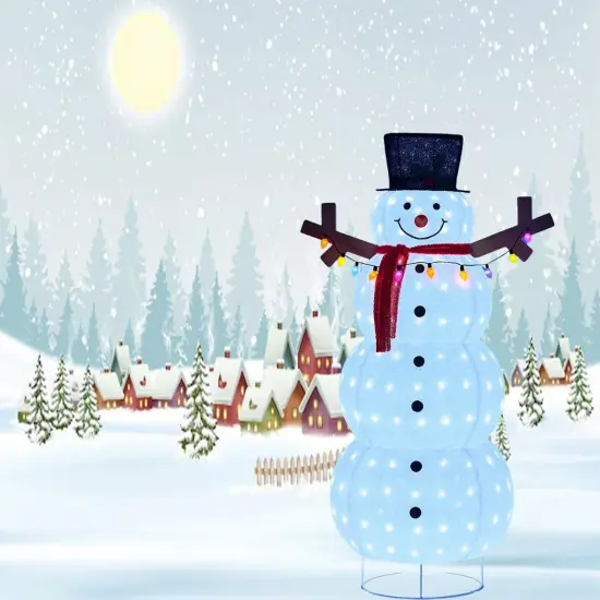 60 Inch Plush Lantern Snowman, Winter Holiday Decoration, Indoor Outdoor Christmas {4}