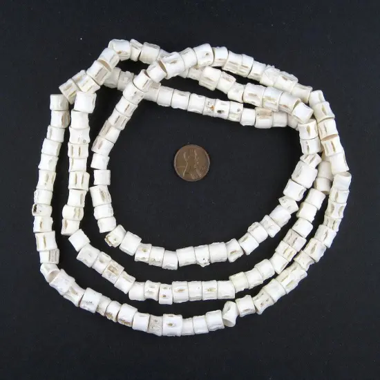 The Bead Chest Fish Vertebrae Beads - Full Strand of Recycled African Bone Beads (8-12mm) {1}