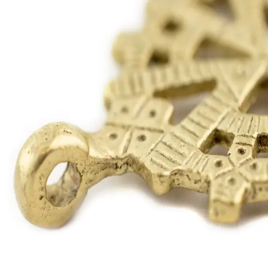 The Bead Chest Brass Radiating Coptic Cross Pendant (38x52mm) {4}