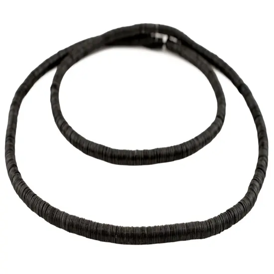 The Bead Chest African Vinyl Beads, Ghana Vulcanite Crafts Supplies for DIY Jewelry Making, Necklaces, Bracelets (6mm, Black) {3}