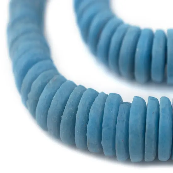 The Bead Chest Turquoise Ashanti Glass Disk Beads (20mm) {1}