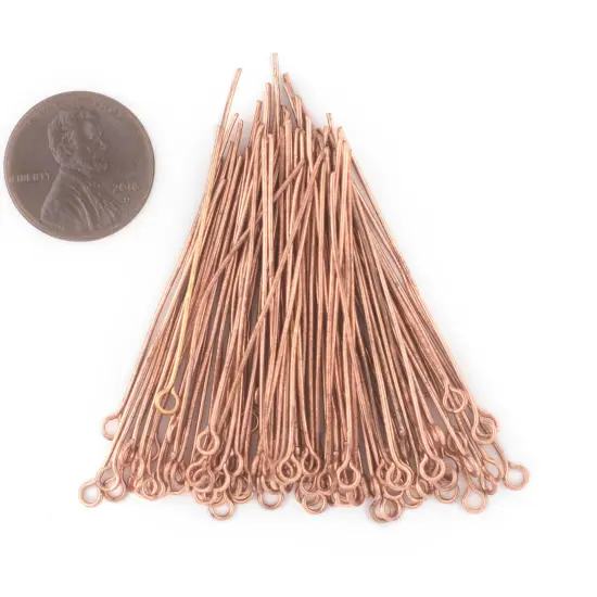 The Bead Chest Copper 21 Gauge 1.75 Inch Eye Pins Approx 100 pieces {2}