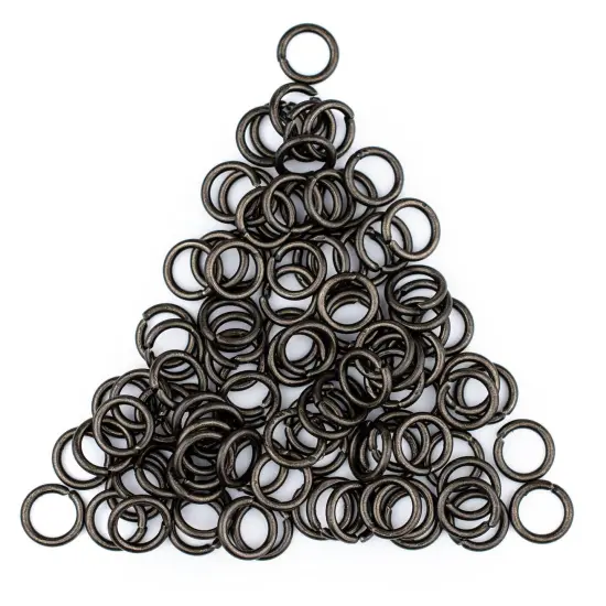 The Bead Chest Black 8mm Round Open Jump Rings, Pack of 100 {1}