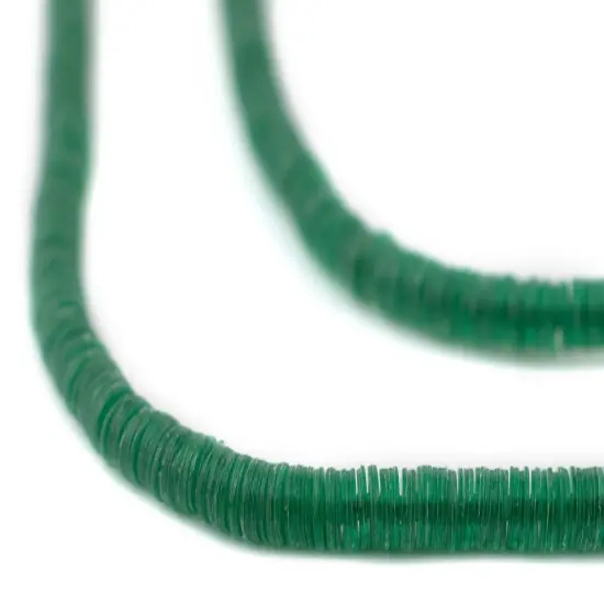 The Bead Chest Translucent Green Vinyl Phono Record Beads (4mm) {1}