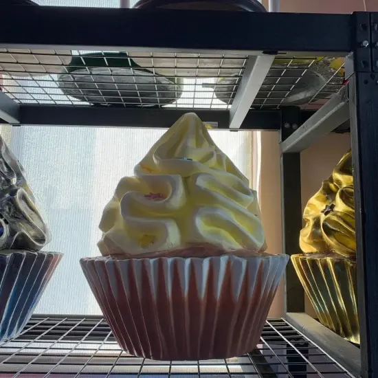 Yellow Cupcake With Stars Over Sized Statue {3}