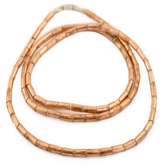 The Bead Chest Copper Tube Ethiopian Beads (7x3mm): Full Strand of African Metal Spacers for DIY Jewelry Making {3}