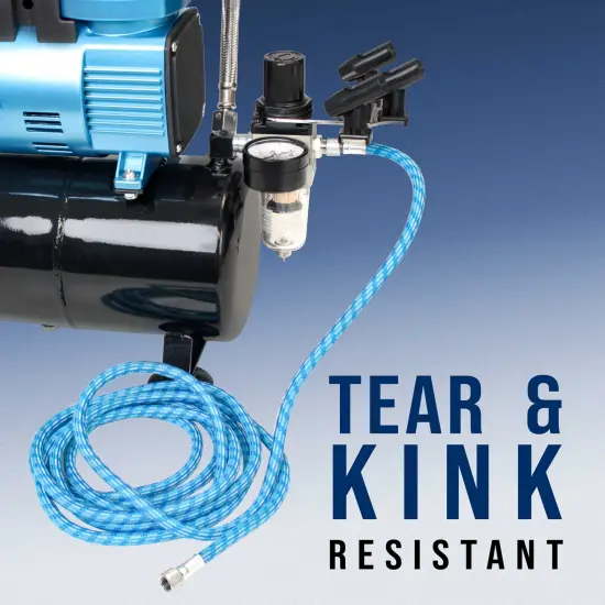 Master Airbrush Super Premium 10 Foot Nylon Braided Airbrush Hose with Silicone Tubing - Standard 1/8" Size Fitting Ends, Flexible, Durable {4}