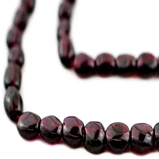 The Bead Chest Oval Nugget Garnet Beads (8mm) {1}