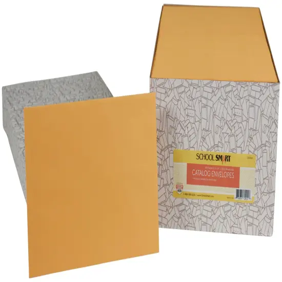 School Smart No Clasp Envelopes with Gummed Flap, 6 x 9 Inches, Kraft Brown, Pack of 500 {1}