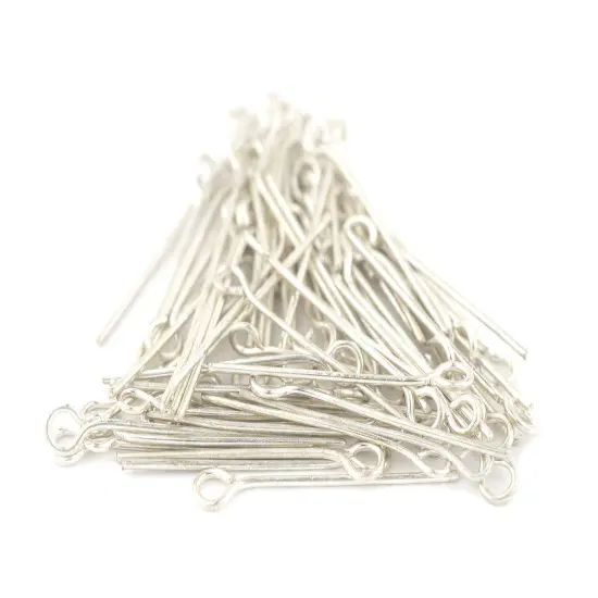 The Bead Chest Silver 21 Gauge 1 Inch Eye Pins (Approx 100 pieces) {3}