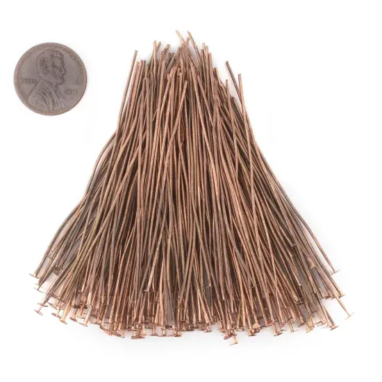 The Bead Chest Copper 21 Gauge 2.5 Inch Head Pins (Approx 100 pieces) {2}