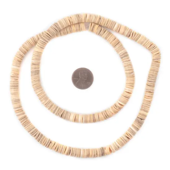 The Bead Chest Beige Natural Shell Heishi Beads (8mm) {2}