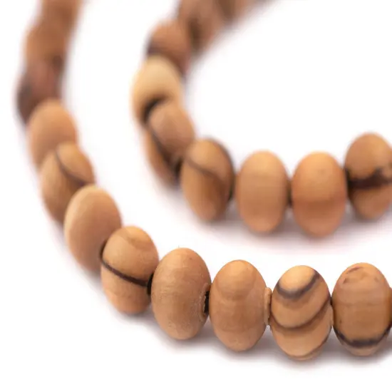 The Bead Chest Olive Wood Beads - Full Strand of Round Christian Rosary Prayer Beads (8mm, Natural) {1}