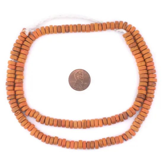 The Bead Chest Rustic Orange Java Glass Button Beads (8mm) {2}