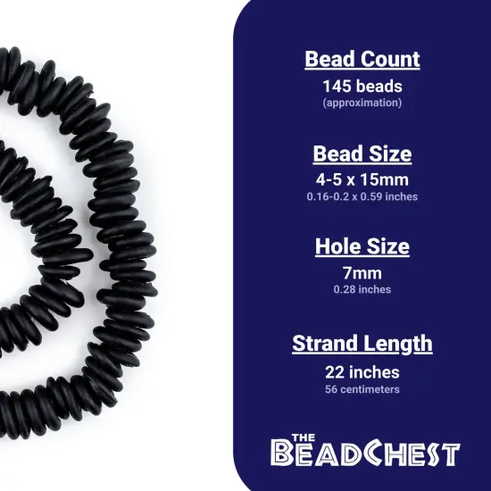 The Bead Chest Black Annular Wound Dogon Beads (14mm) {4}