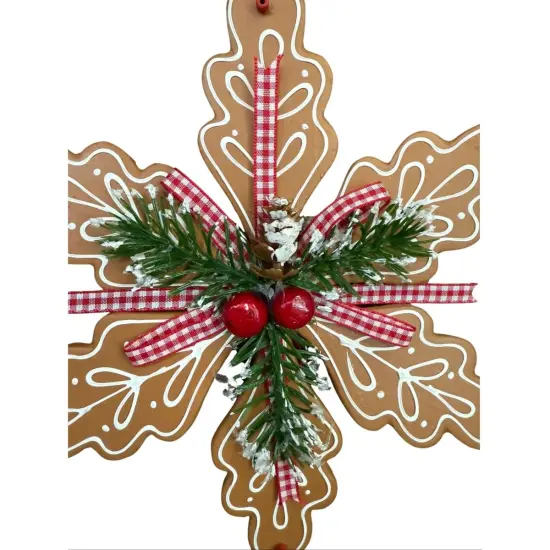 8" Gingerbread Snowflake Ornament {3}