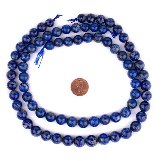 The Bead Chest Natural Round Lapis Lazuli Beads (10mm) from Afghanistan {2}