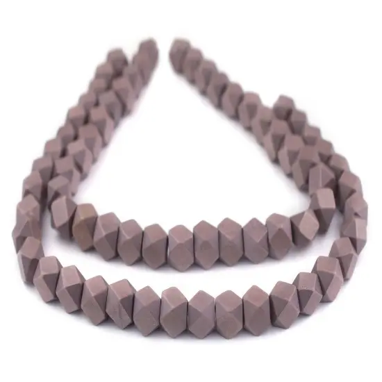 The Bead Chest Brown Cornerless Cube Wood Beads: 12mm Diamond Cut Natural Organic Beads for Jewelry Making {3}
