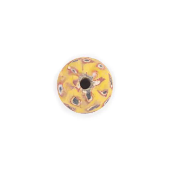 The Bead Chest Yellow Mosaic Jatim Java Bead (Single Bead, 20mm) {3}