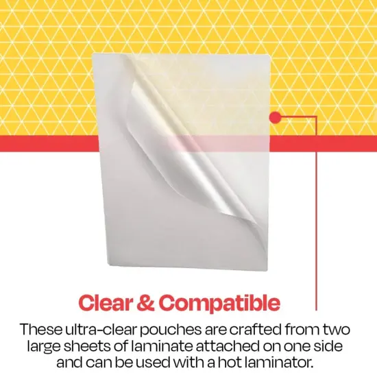 School Smart Clear Laminating Pouches, 9 x 11-1/2 Inches, 3 Mil Thick, Pack of 100 {6}