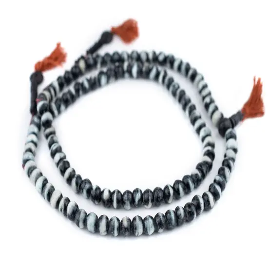 The Bead Chest Black Rustic Bone Mala Beads (10mm) {3}