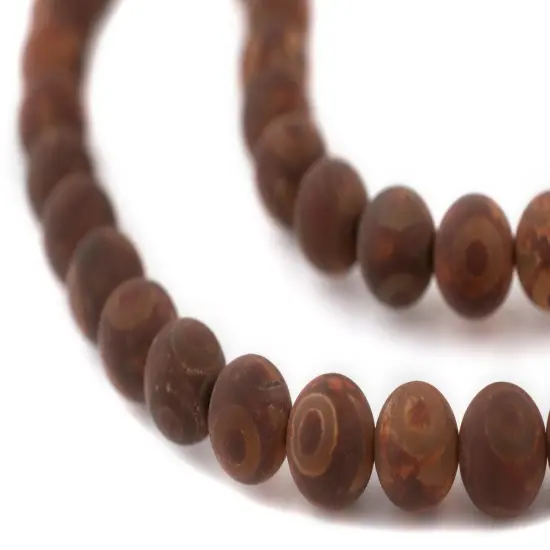 The Bead Chest Tibetan Agate Beads - Full Strand of Authentic Genuine Matte Gemstone Beads (8mm - Standard) {1}