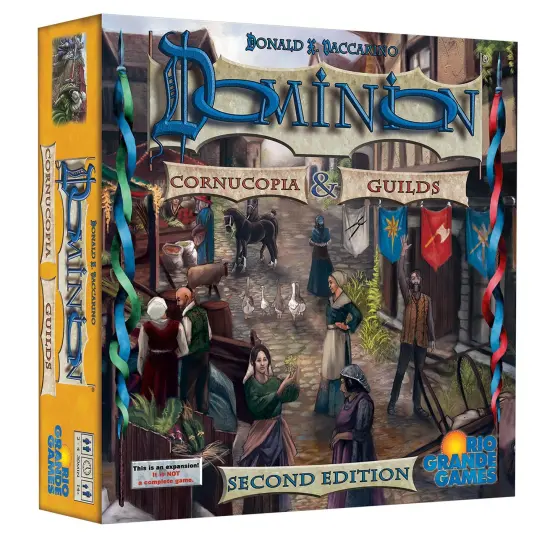 Rio Grande Games: Dominion Cornucopia & Guilds 2nd Edition - Expansion Deck Building Board Game, Time Of The Harvest, Ages 14+, 2-4 Players, 30 Min {1}
