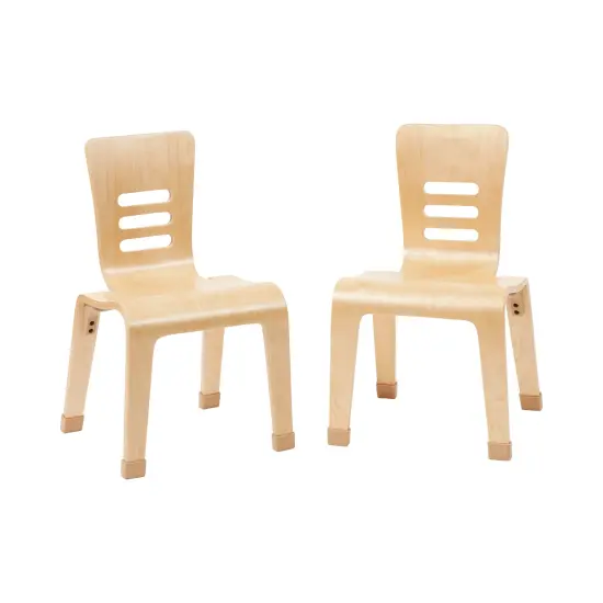 Bentwood Chair, 14in Seat Height, Stackable Seats, 2-Pack White Wash {7}