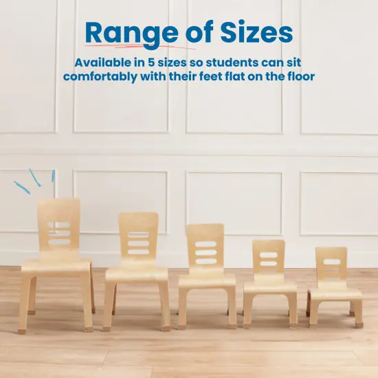 Bentwood Chair, 8in Seat Height, Stackable Seats, 2-Pack Natural {5}