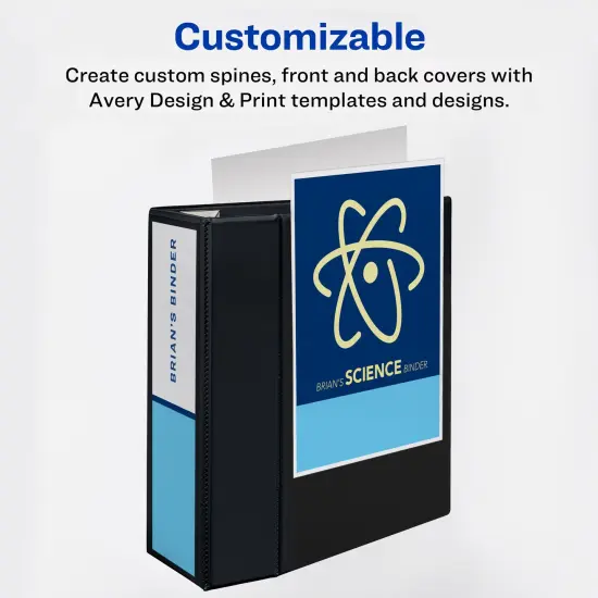 Avery Heavy-Duty View 3 Ring Binder, 5 Inch EZD Rings, Great for Portfolio Binders, Office Binders, School Notebook Binders, and More, 1 Red Binder (79327) {3}