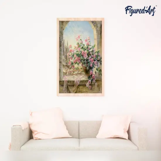 Figured'Art Paint by Numbers for Adults with Frame Pretty Bouquet 16"x20" - Craft Art Painting DIY Kit Canvas Already Stretched on a Wooden Frame {4}