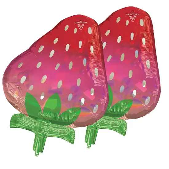 Anagram&reg; 27 Inch Fruity Mix Iridescent Strawberry Foil Mylar Balloon {2}