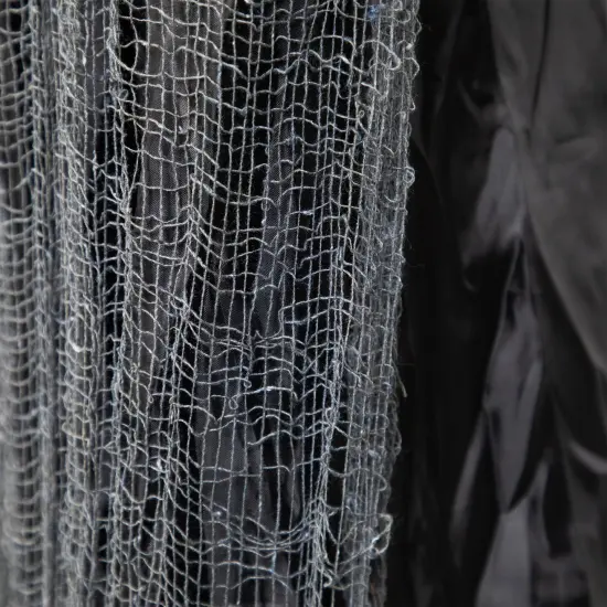 Northlight Standing Draped Ghost Tree Halloween Decoration - 7.5' - Black and Gray {7}