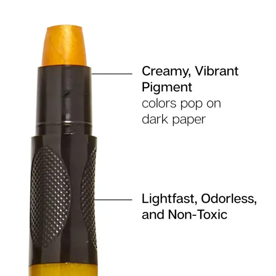 KINGART&reg; Gel Stick Mixed Media Crayons, 12 Metallic Colors {2}