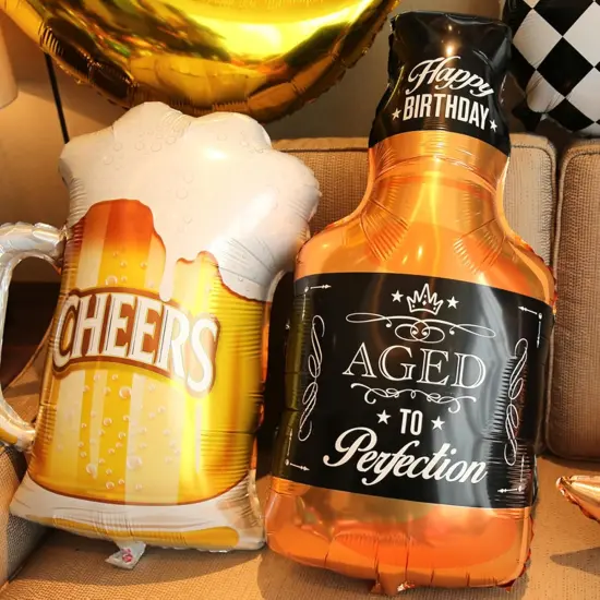 9pcs Corona Whisky Beer Mug Mylar Foil Helium Balloons, Men Women Boys Girls Beer Themed Birthday Party Decoration, Baby Shower Engagement Decoration Supplies {3}