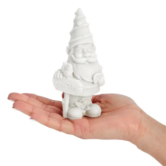 2 Pack Paint Your Own Garden Gnome Figurines - Ceramics to Paint for Adults - Blank Paintable Statues, Ready-to-Paint DIY Art & Craft Supplies White {7}