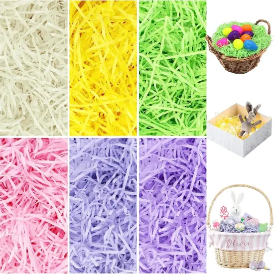11OZ (310g) Easter Grass Recyclable Paper Shred Pastel Multicolor for Gift Wrapping {1}