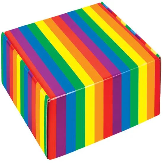 Pack/6: Rainbow Stripes Decorative Mailer - 12 x 12 x 3" {1}
