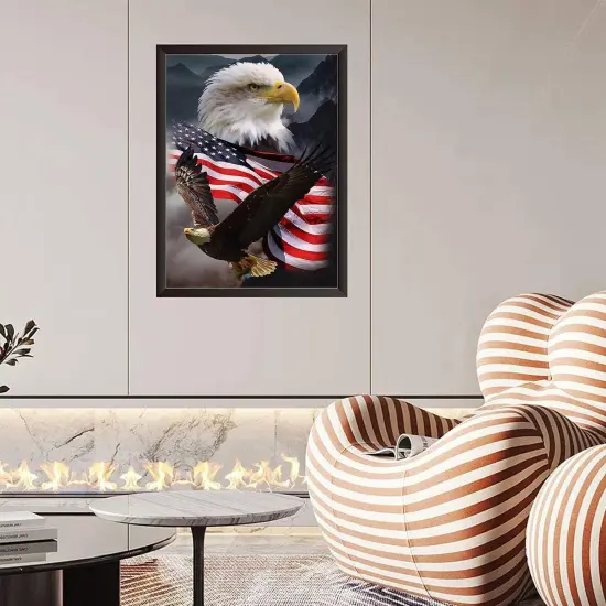 5D DIY Diamond Painting Kits for Adults Kids Eagle and Flag Full Drill Embroidery Cross Stitch Crystal Rhinestone Paintings Pictures Arts Wall Decor Painting Dots Kits 15.7X11.8 in {2}