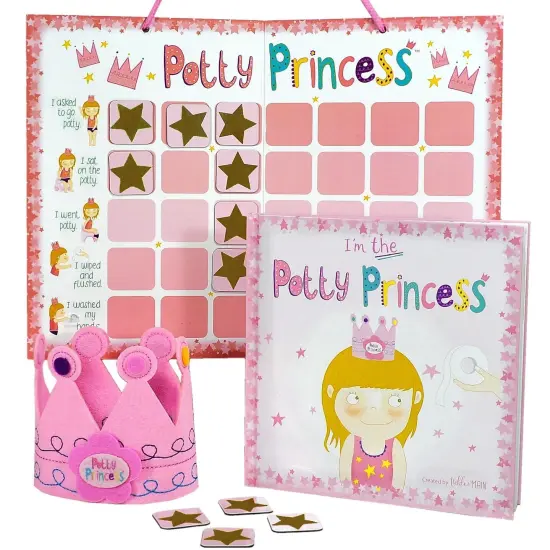 Tickle & Main Princess Potty Training Gift Set with Book, Potty Chart, Star Magnets, and Reward Crown for Toddler Girls, Ages 3-14 {2}