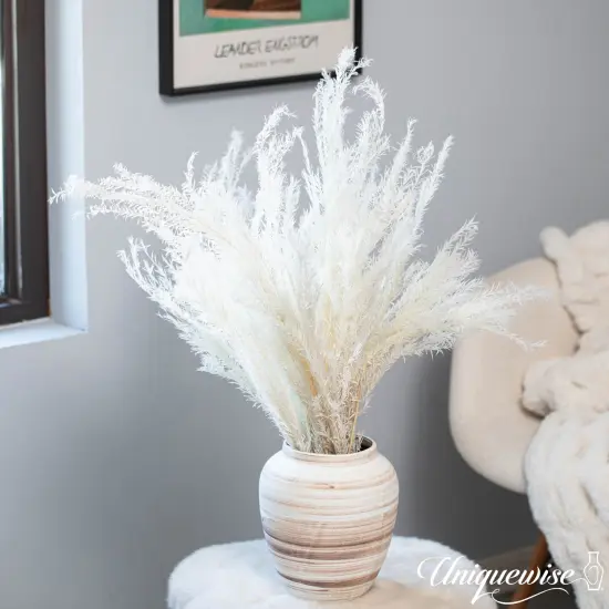 Uniquewise Preserved Real Floral Stems Chic Vase Fillers & Accents for Bouquets Centerpieces & Ornamental Displays Ideal for Home Office Boutique Cafe Resto Bar and Event Decor White m. bracteata {5}