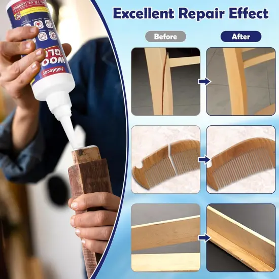 220ml Wood Glue for Furniture Heavy Duty, Waterproof Strong Adhesive Craft Glue Clear Fast Drying Balsa Super Glue for Woodworking {5}
