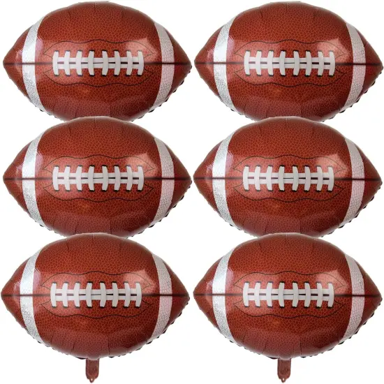 6Pcs Football Party Balloons,27 Inch Football Shaped Foil Balloon for Tailgate Game Day Football Theme Birthday Party Decorations,Super Sunday Touch Down Party Supplies {1}