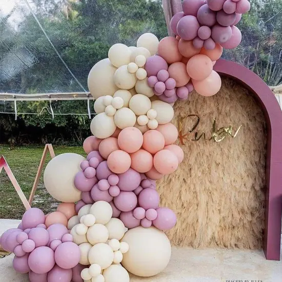 White Sand Balloon Garland Arch Kit 100 Pack 18/12/10/5 Inch Cream White Balloons Different Sizes Matte White Latex Party Balloon for Baby Shower Wedding Happy Birthday Party Decoration {3}