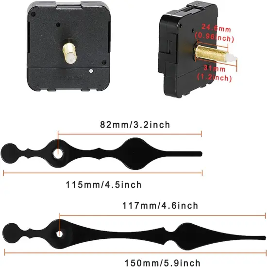 Quartz Clock Movement - 31MM With 2 PCS Hands, DIY Repair Wall Clock Kit, 1 Set {2}